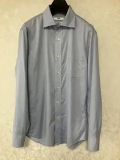 ライトブルー M スリムフィット ワイシャツ　スーパーノンアイロン