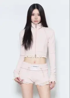 THEREDTHREAD track jersey jacket lace 黒 theredthread track jersey jacket lace - メルカリ