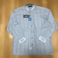 新品未使用　メンズスタンドカラー長袖シャツ　ブルー系　Ｌ　ジャック.ニクラウス