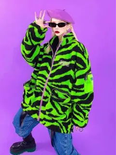 KRY clothing ゼブラ柄ボアアウター　もこもこジャンバー＋パンツ KRY clothing ゼブラ柄ボアアウター もこもこジャンバー＋パンツ