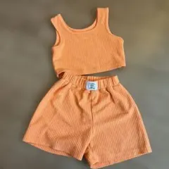 SHEIN オレンジ上下セットアップ4Y