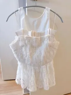 SNIDEL フリル付きホワイトキャミソール