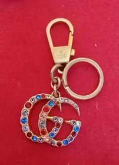 GUCCI　キーリング　キーホルダー　パール　スワロフスキー　ゴールド