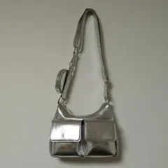 ショルダーバッグ シルバー WEGO コインケース付き