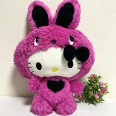 ハローキティ　カラフルバニー　ぬいぐるみ　BIG