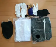 弓道着セット（白・黒）手袋 ・足袋、胸当て付き　女性用