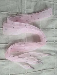 adidas シューレース　リボン　リボンシューレース　靴紐　薄ピンク　ピンク