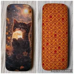 メガネケース　＊ハンドメイド＊　No.262 猫ちゃん お月様 み〜つけた♪
