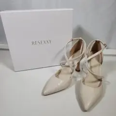 RESEXXY クロスヒールパンプス アイボリー Lサイズ（24.5cm）