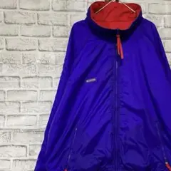 コロンビア　ナイロンジャケット中綿　ブルー3XL ロゴ刺繍アウトドア0205