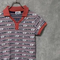 Jack Bunny ジャックバニー 総柄 ロゴ 半袖ポロシャツ ゴルフウェア