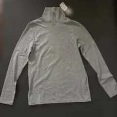 UNIQLO ユニクロ コットンフライス タートルネックT グレー M
