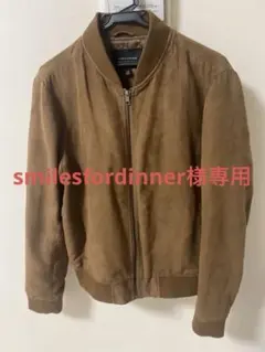 ブラウン スエード風 ボンバージャケット