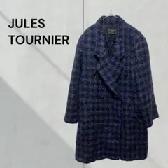 ジュールトルニエ チェックダブルコート ウール混　レトロ　ヴィンテージのサムネイル