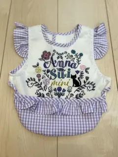 ANNA SUI mini ベビー用エプロン フリル付き　猫と花柄