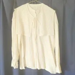 な*ん様 mily bilet アイボリー レース付き 長袖 シャツ クラシカル