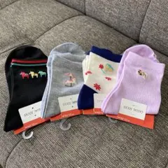 CASUAL SOCKS 4足セット干支の馬模様
