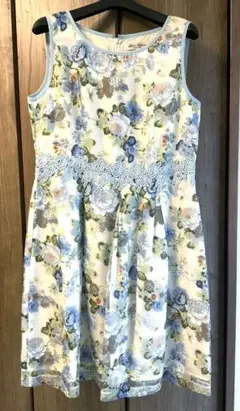 新品 定価27500円 スーパービューティー レース ワンピース 42 L 水色