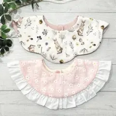 【No.52】ハンドメイド　花びらスタイ フリルスタイ 2枚セット