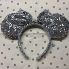 シルバー ミニーマウス スパンコールカチューシャ