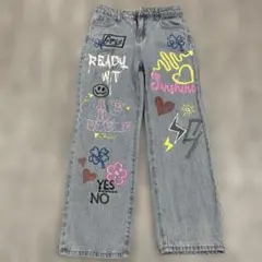 SHEIN プリントジーンズ　M