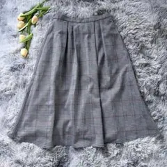 ドレスキップ ミモレ丈ロングスカート グレンチェック M 冬 映え クラシカルのサムネイル