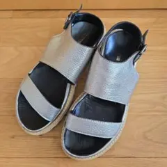 all black レザー サンダル シルバー 37 BEAMS zara