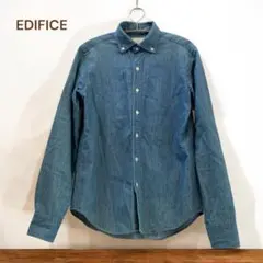 EDIFICE デニム BDシャツ インディゴ 長袖 M 44 カジュアル