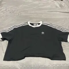 adidas クロップドTシャツ M ブラック