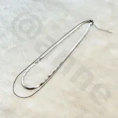 ネックレス 二連 スネークチェーン シルバー サージカルステンレス 新品 上品
