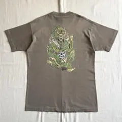 90s USA製 old stussy 神龍 ドラゴン 両面プリントTシャツ L