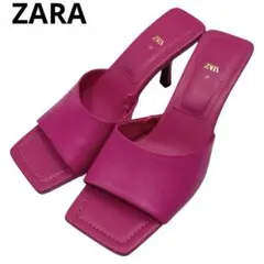 美品　ザラ　ZARA　ハイヒール　ミュール　サンダル　24cm　ピンク