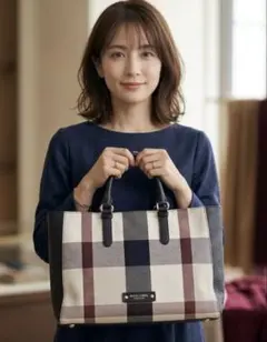 BLUE LABEL クレストブリッジ チェック柄 ハンドバッグ　ショルダー付のサムネイル