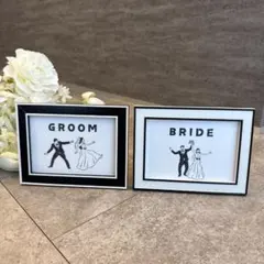 受付サイン　結婚式　ウェルカムスペース　ブラック＆ホワイト