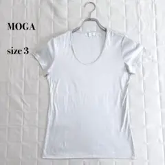 MOGA モガ 半袖カットソー size3 シルバーシンプル Uネックストレッチのサムネイル
