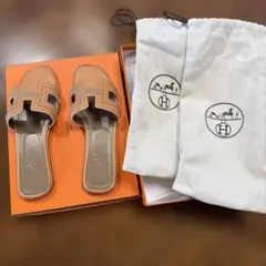 HERMES ファモサ エスパドリーユ サンダル 36 シェーヌダンクル 袋 箱 
