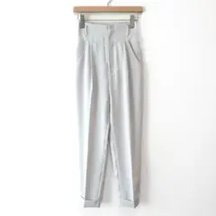 美品 SNIDEL ハイウエストタックパンツ レースアップリボン ミントブルー