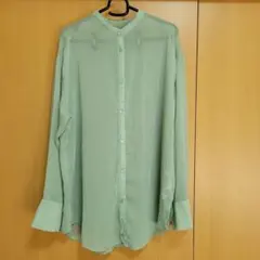 earth music & ecology ミントグリーン長袖シャツ