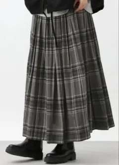 ナチュラル　バイ　クリップ　リネンレーヨンプリーツスカート