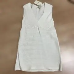 ホワイト ノースリーブ Vネック セーター サイズ2