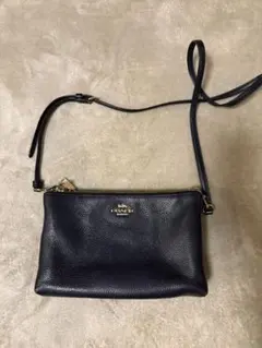 COACH コーチ　ショルダーバッグ　黒　ダブルジップ