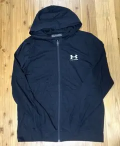 Under Armour HeatGearブラックパーカージップアップスポーツL