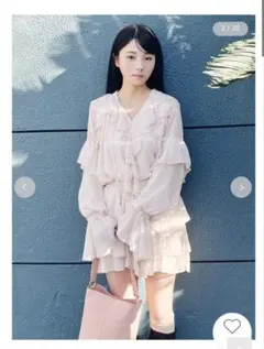 3/12に削除　リリーブラウン ドレープフリルセットアップ　snidel