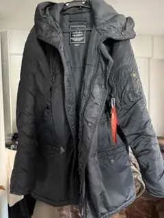 ALPHA INDUSTRIES ブラックモッズコート MEDIUM