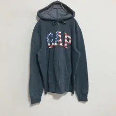 【センターロゴ】GAP ギャップ　フルジップパーカー　アメリカ国旗柄　M