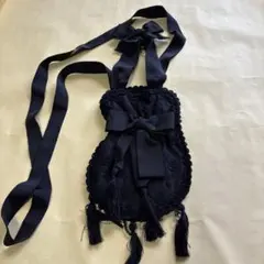 野*ら様 カネコイサオ　ポリエステル　グログラン　瓢箪ポシェット　ブルーグレー 野*ら様 カネコイサオ ポリエステル グログラン 瓢箪ポシェット ブルー