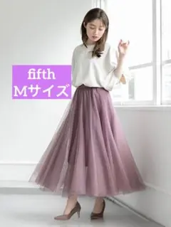 fifth チュールロングスカート ピンク