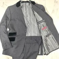 【美品】エルメネジルド ゼニアストライプ スーツセットアップ ベロア　L相当