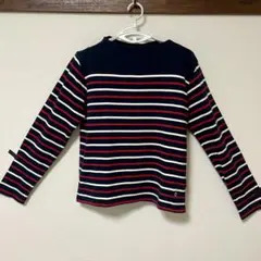 BEAMS HEART ネイビー ストライプ カットソー　Lサイズ