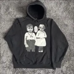 00s Old Stussy ブラック パーカー キッズフォト M